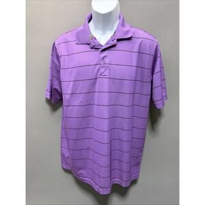 St. Andrews of Scotland Mens Shirt Size M Golf Polo Shirt Purple Sleeve Preppy